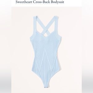 Abercrombie & Fitch Sweetheart Cross-Back Bodysuit in Blue